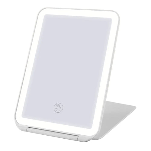 Portable Folding Mirror 3 Colors LED Mirror for Dressing Table Dimmable Cosmetic Mirror - White - 1