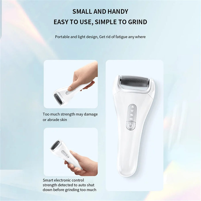 MJQ03 Electric Foot Callus Remover Foot Grinder Rechargeable Pedicure Tool Gift with 3 Roller Heads - 6