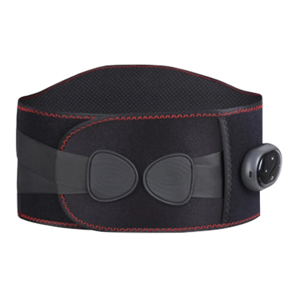 D108 Electric Heating Vibration Massager Waist Belt Hot Compress Abdomen Uterus Warm Waistband - Black - 1