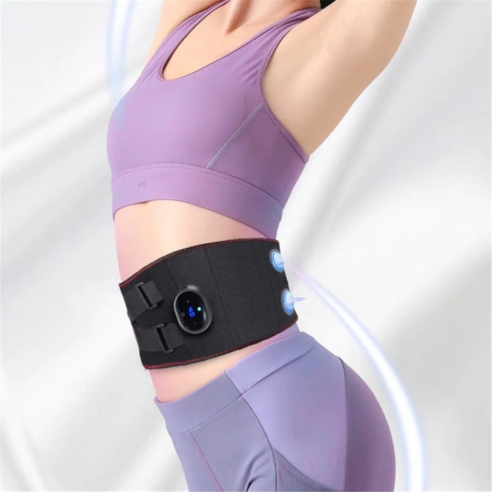 D108 Electric Heating Vibration Massager Waist Belt Hot Compress Abdomen Uterus Warm Waistband - Black - 2