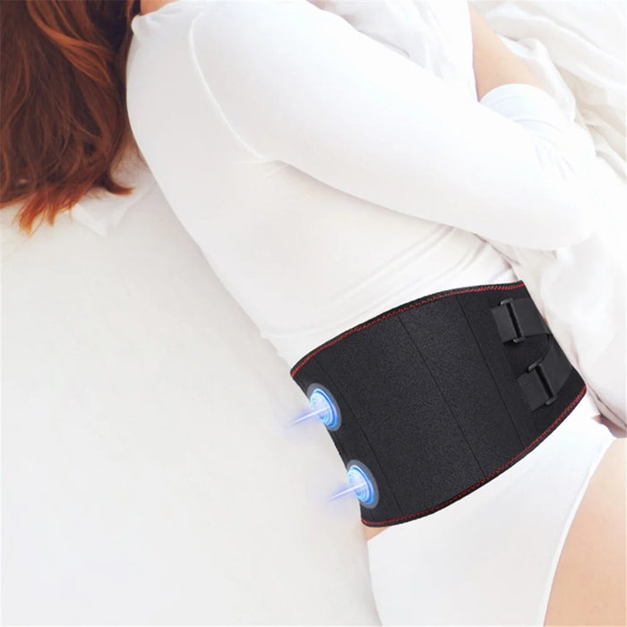 D108 Electric Heating Vibration Massager Waist Belt Hot Compress Abdomen Uterus Warm Waistband - Black - 4