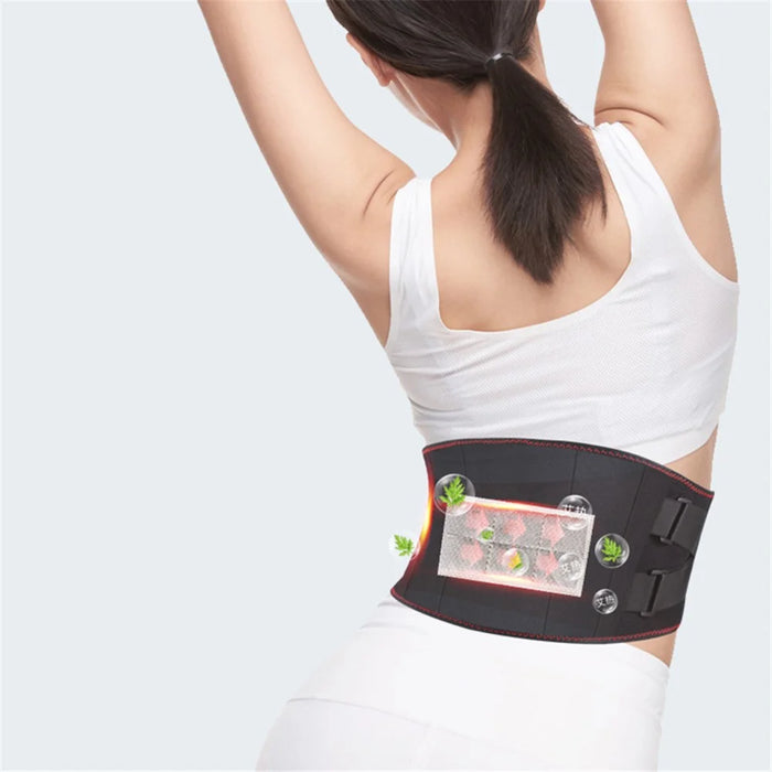 D108 Electric Heating Vibration Massager Waist Belt Hot Compress Abdomen Uterus Warm Waistband - Black - 6