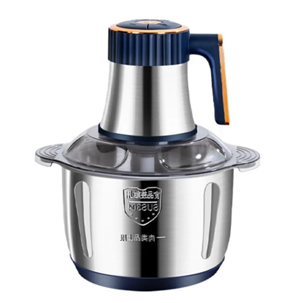 Electric Meat Grinder 5 Speeds Stainless Steel Food Chopper with 5L Bowl Container (BPA Free, No FDA Certificate) - Dark Blue / EU Plug - 1