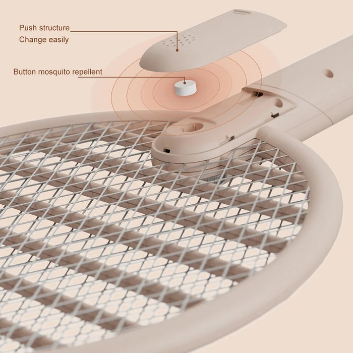 SOTHING Foldable Electric Fly Zapper Killer Swatter USB Rechargeable Mosquito Bug Racket - Digital Display - 7