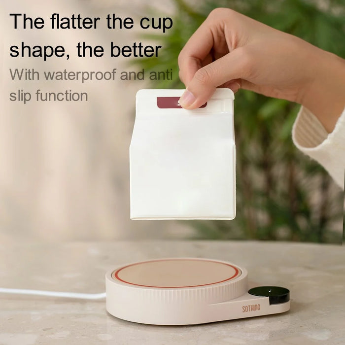 SOTHING Mug Heater Coaster Cup Warmer Milk Tea Water Thermostatic Heating Pad, EU Plug - Intelligent Version - 4