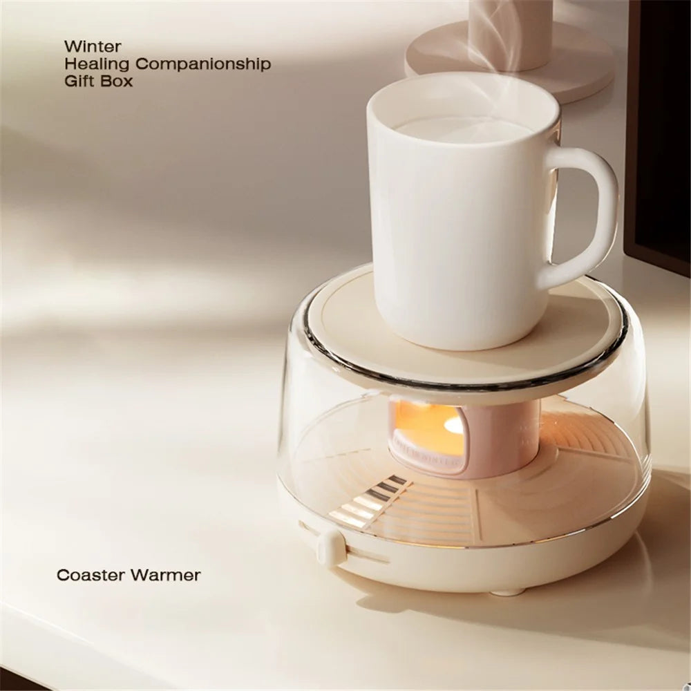 SOTHING Coffee Warmer Heat Beverage Mug Mat Candlelight Design Heating Coaster Pad for Home Office Desk - 2