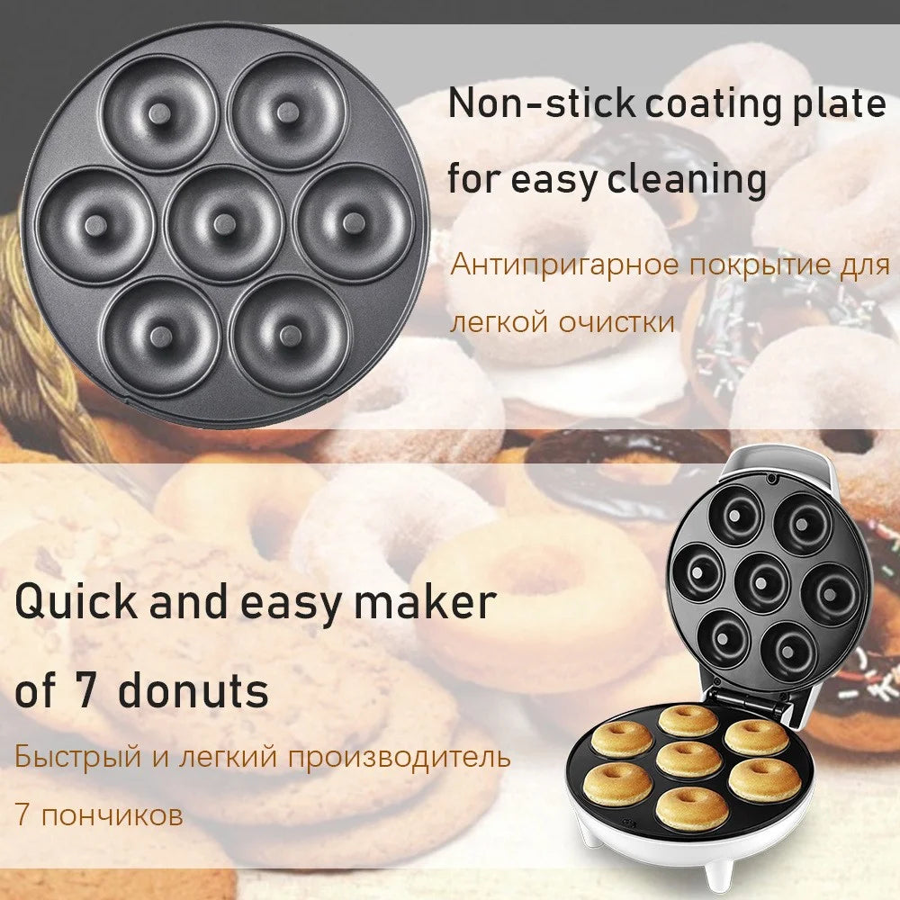 COUPE CP530 Mini Donut Maker 7 Holes Electric Donut Press Machine for Home Kitchen (CE Certificated, No FDA) - Black / EU Plug - 3