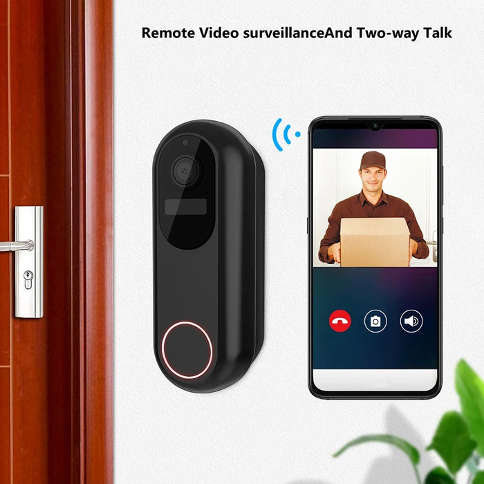 T31 Tuya WiFi Video Doorbell PIR Motion Sensor Wireless Remote Home Video Voice Intercom - US Plug - 4