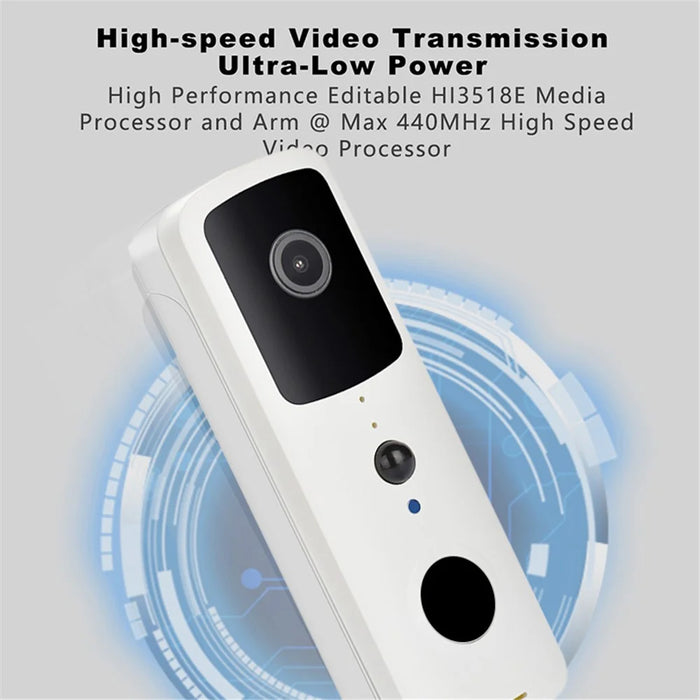 V30S Tuya Wireless Home Video Doorbell Remote Monitoring WiFi Intercom Doorbell - White - 3