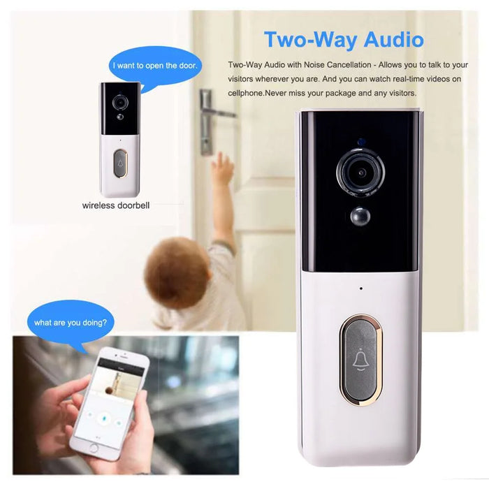 T204 Tuya WiFi Wireless Smart Video Doorbell Infrared Night Vision HD Display Doorbell - White - 6