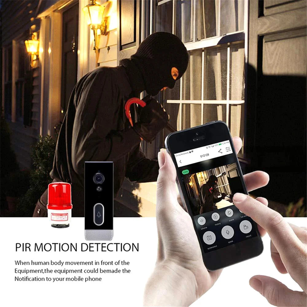 T205 Tuya Intelligent Low Power Wireless Visual Doorbell PIR Motion Detection Two-Way Talk 2.4GHz WiFi Doorbell - Black - 6