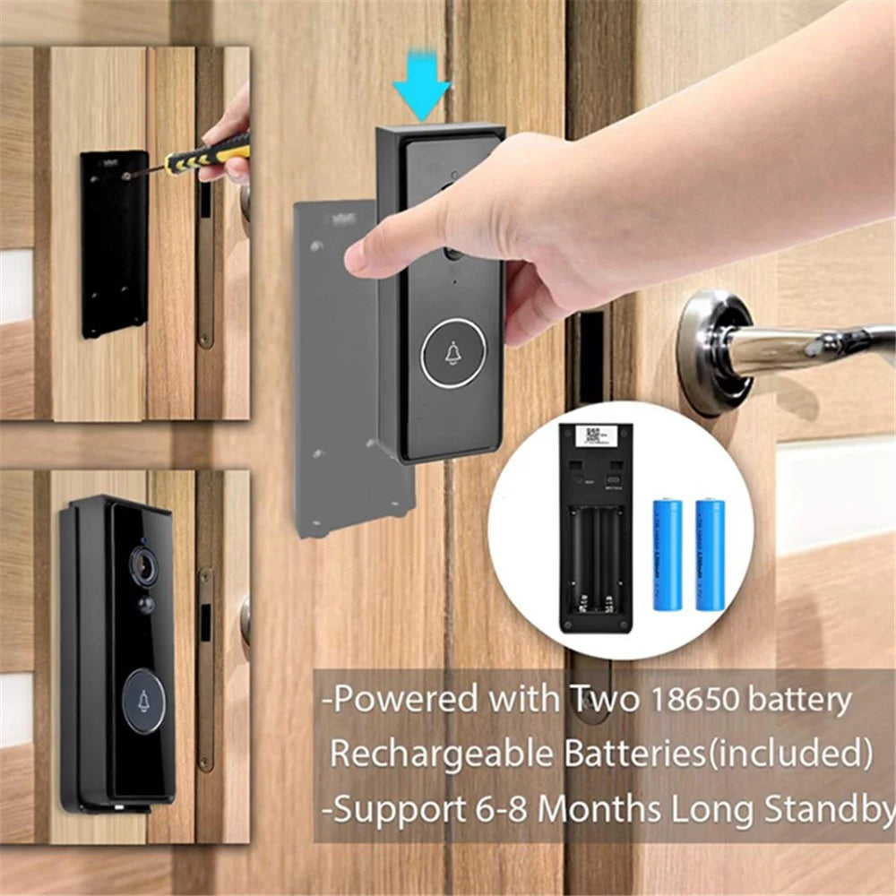 T206 Tuya Smart Cat Eye Visual Doorbell 2.4GHz WiFi Battery Powered Doorbell Support PIR Motion Detection, Day / Night Mode - 2