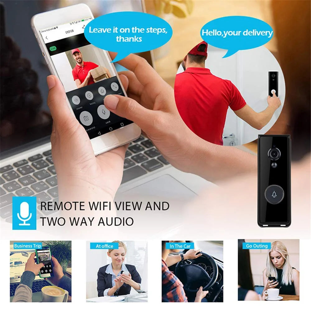 T206 Tuya Smart Cat Eye Visual Doorbell 2.4GHz WiFi Battery Powered Doorbell Support PIR Motion Detection, Day / Night Mode - 3