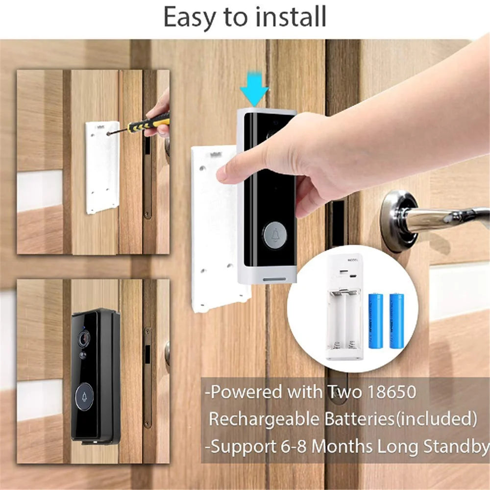 T206 Tuya Smart Cat Eye Visual Doorbell 2.4GHz WiFi Battery Powered Doorbell Support PIR Motion Detection, Day / Night Mode - 6