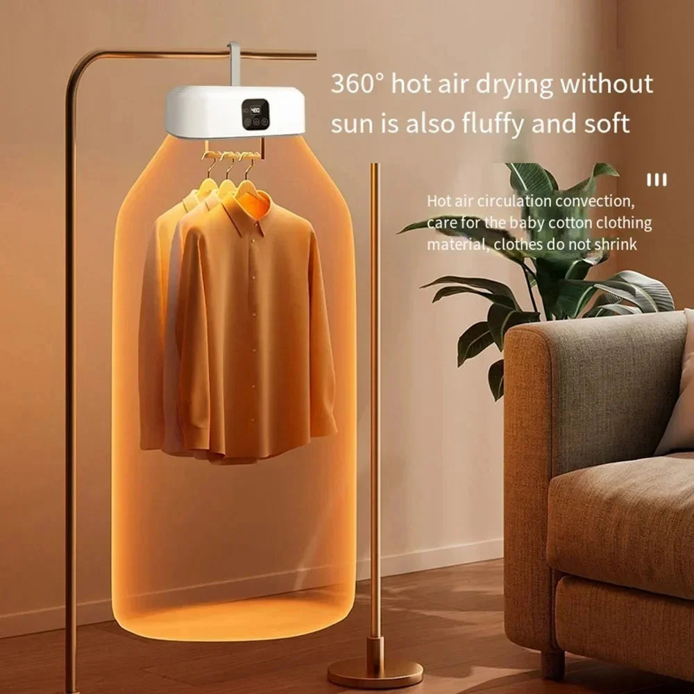 GYJ-001 Portable Clothes Dryer Quick Drying Foldable Electric Dryer with Remote, EU Plug - 2