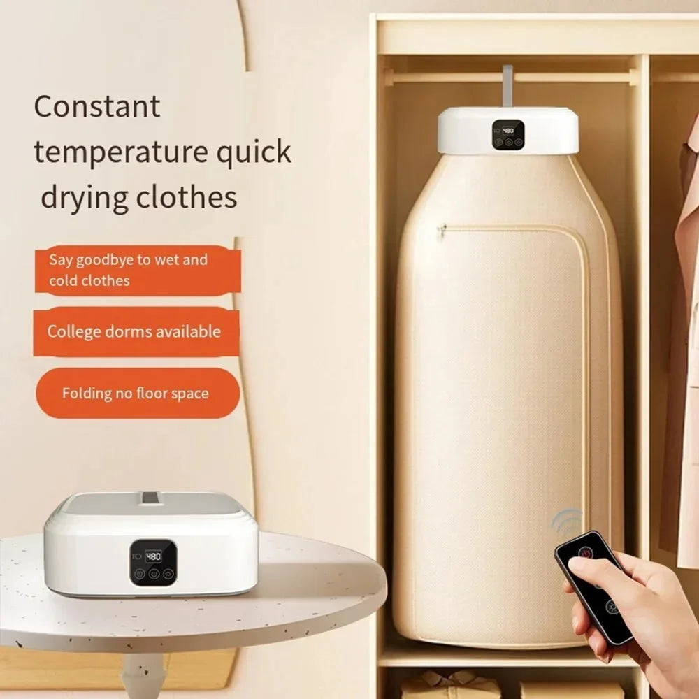 GYJ-001 Portable Clothes Dryer Quick Drying Foldable Electric Dryer with Remote, EU Plug - 3
