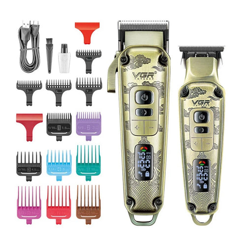 VGR V-643 Hair Clippers Shaver Metal Carving Cordless Hair Cutting Beard Razor Men Electric Hair Trimmer - 1
