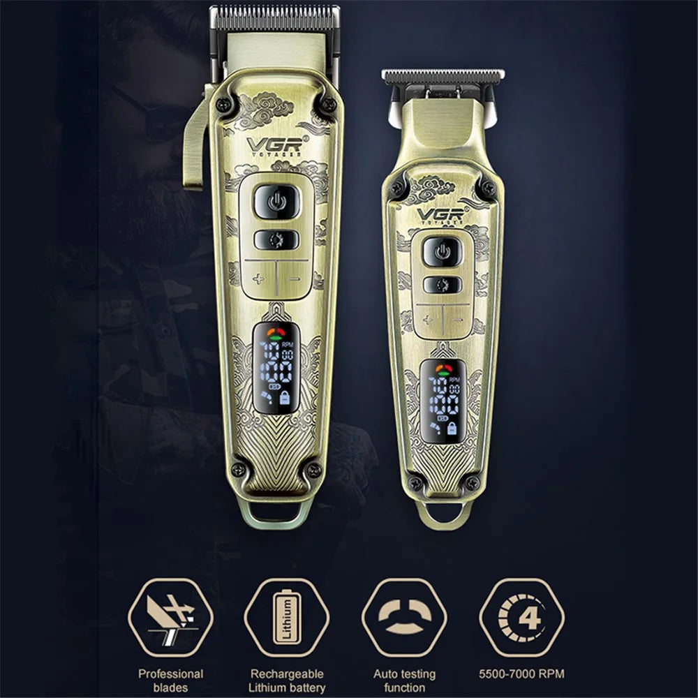 VGR V-643 Hair Clippers Shaver Metal Carving Cordless Hair Cutting Beard Razor Men Electric Hair Trimmer - 5