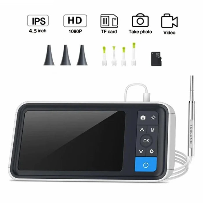 TESLONG MS450 HD 4.5-Inch Smart Screen Visual Ear Endoscope, 3.9mm Ear Otoscope - 2