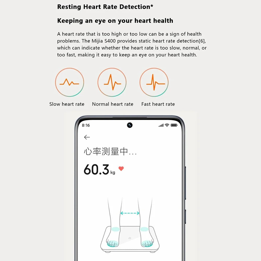 XIAOMI MIJIA S400 Accurate Body Fat Scale Bluetooth-compatible APP Monitor Digital Scale (Chinese Version) - Blue - 5