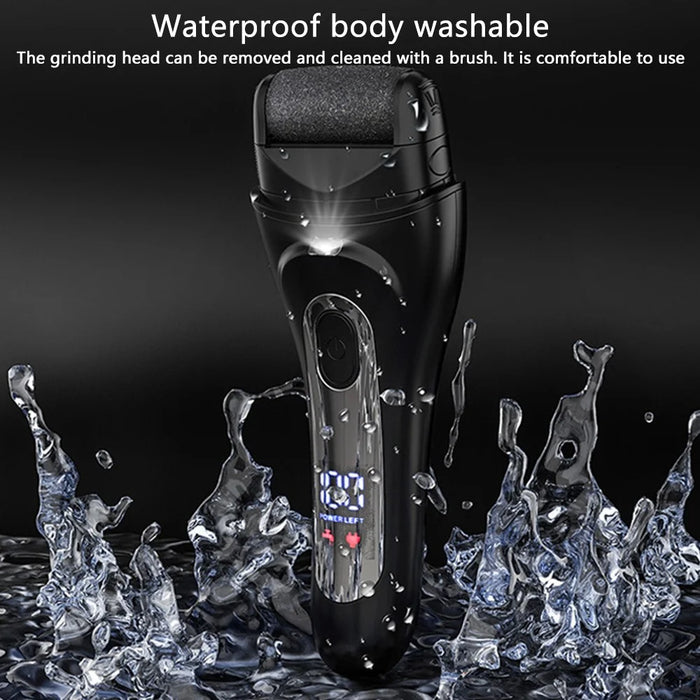 V-618 Electric Foot Callus Remover with Digital Display Pedicure Tools Foot Care Kit - Black - 2
