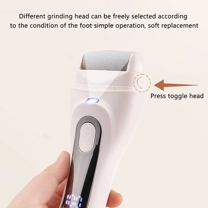 V-618 Electric Foot Callus Remover with Digital Display Pedicure Tools Foot Care Kit - Black - 5