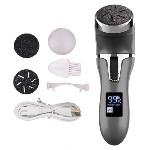 V-510 USB Rechargeable Electric Foot Callus Remover Vacuum Foot File Scraper with Digital Display - Black - 1