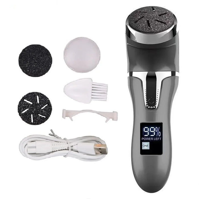 V-510 USB Rechargeable Electric Foot Callus Remover Vacuum Foot File Scraper with Digital Display - Black - 1
