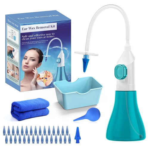 W10 Manual Ear Washer Ear Wax Removal Kit Home Ear Flushing Tools - Green - 1