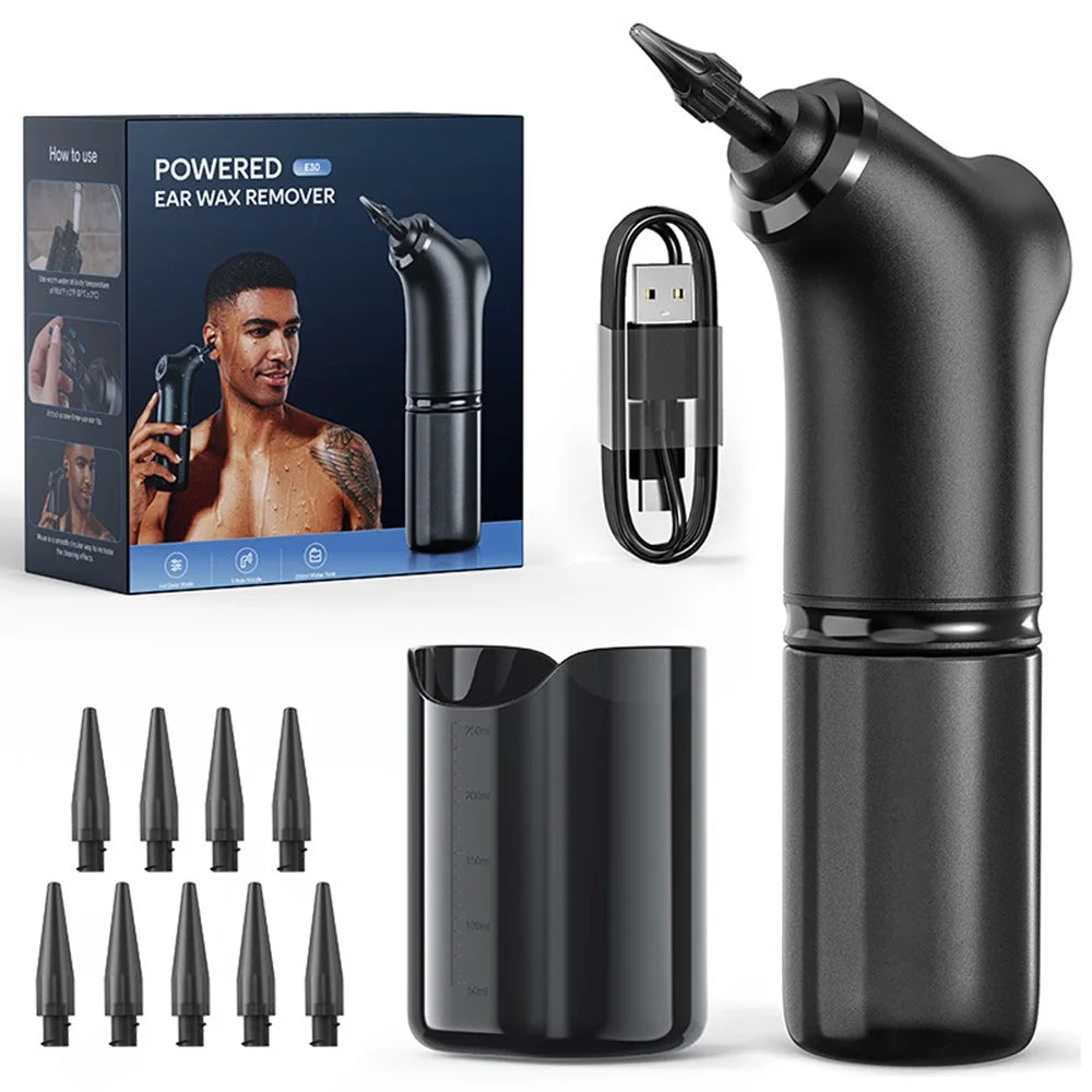 E30 4 Modes Electric Ear Cleaner Water Irrigation Ear Washer with 200ml Water Tank - 1