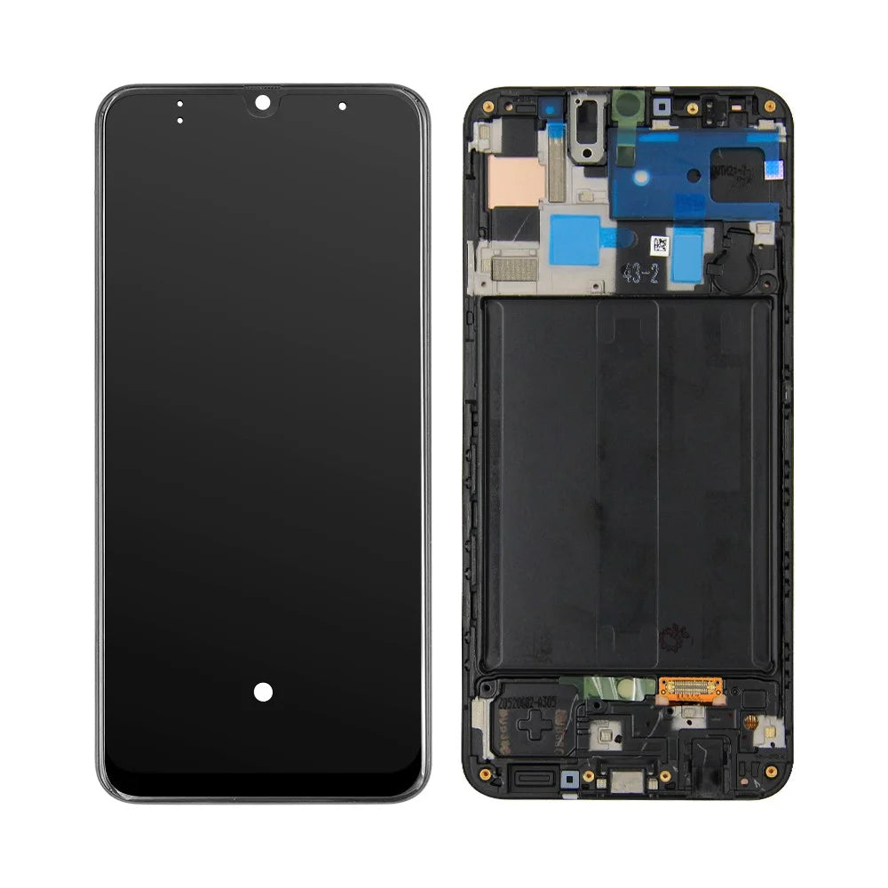 OEM LCD Screen and Digitizer Assembly + Frame (Without Logo) for Samsung Galaxy A30 A305 SM-A305F - Black - 1