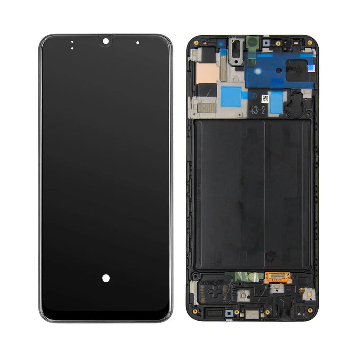 OEM LCD Screen and Digitizer Assembly + Frame (Without Logo) for Samsung Galaxy A30 A305 SM-A305F - Black - 1