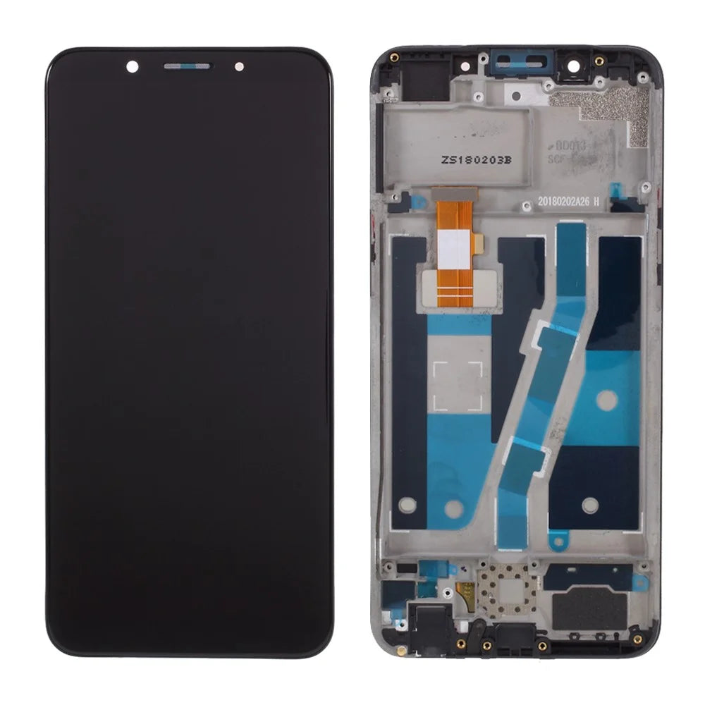 Assembly LCD Screen and Digitizer Assembly + Frame Replacement for Oppo A83 - Black - 1
