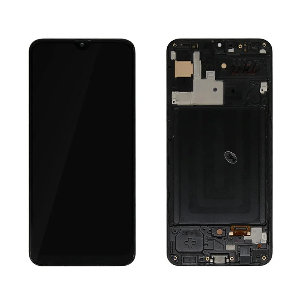 OEM LCD Screen and Digitizer Assembly + Frame Replacement (Without Logo) for Samsung Galaxy A30S SM-A307 - Black - 1