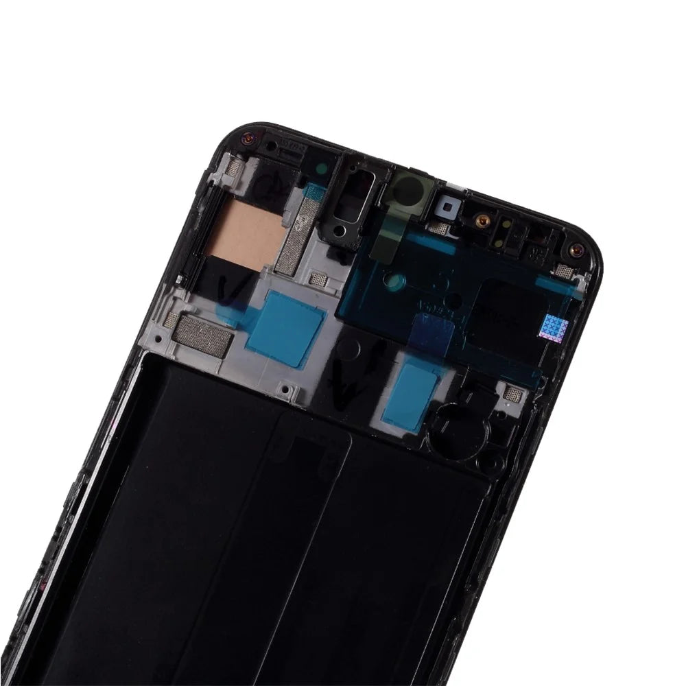 Grade C OLED Screen and Digitizer Assembly + Frame (without Logo) for Samsung Galaxy A50 SM-A505 - Black - 2