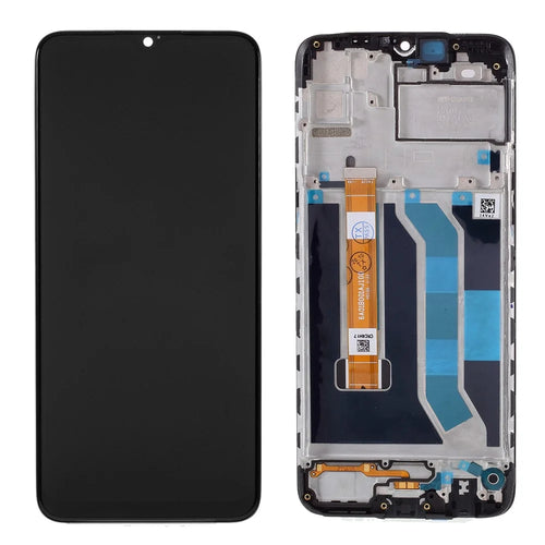OEM LCD Screen and Digitizer Assembly + Frame Replacement Part for Realme 5 - Black - 1