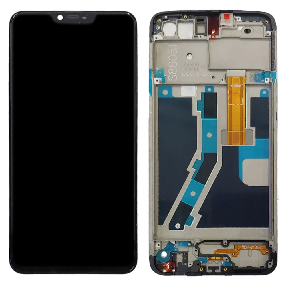 LCD Screen and Digitizer Assembly + Frame Replacement Part for Realme C1 - Black - 1