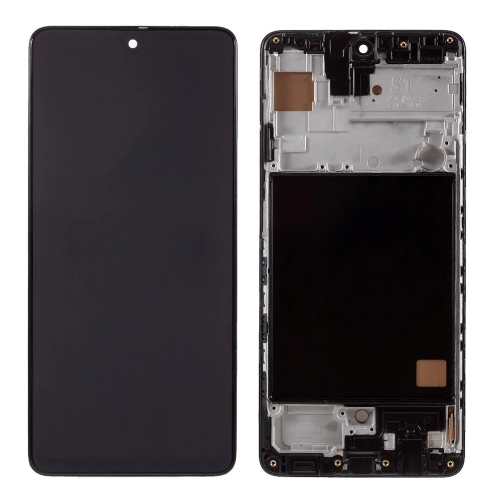For Samsung Galaxy A51 4G SM-A515 Grade C LCD Screen and Digitizer Assembly + Frame Part (TFT Edition, without Fingerprint) (without Logo) - Black - 1