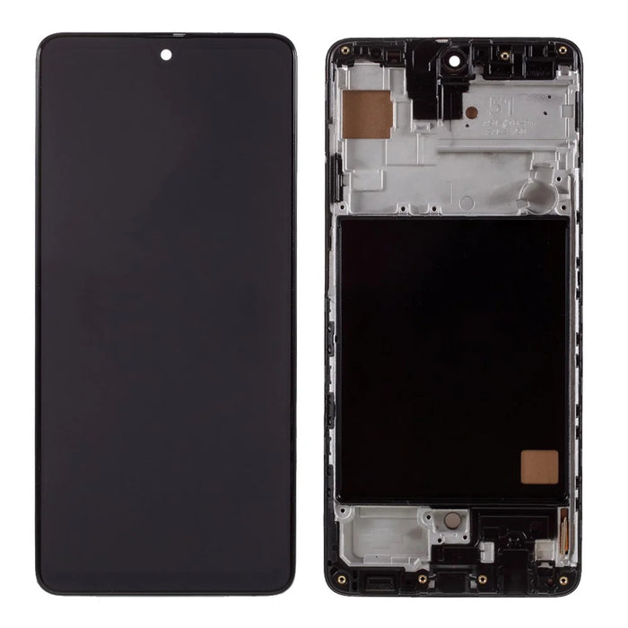 For Samsung Galaxy A51 4G SM-A515 Grade C LCD Screen and Digitizer Assembly + Frame Part (TFT Edition, without Fingerprint) (without Logo) - Black - 1