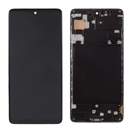 LCD Screen and Digitizer Assembly + Frame (Without Logo) (TFT Edition, without Fingerprint Function) for Samsung Galaxy A71 4G SM-A715 - Black - 1