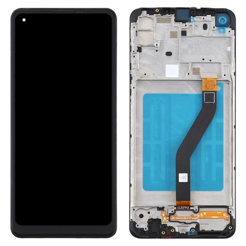 LCD Screen and Digitizer Assembly + Frame Replacement (without Logo) for Samsung Galaxy A21 SM-A215 - Black - 1