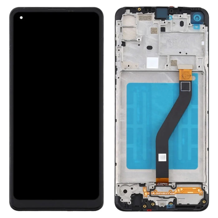LCD Screen and Digitizer Assembly + Frame Replacement (without Logo) for Samsung Galaxy A21 SM-A215 - Black - 1
