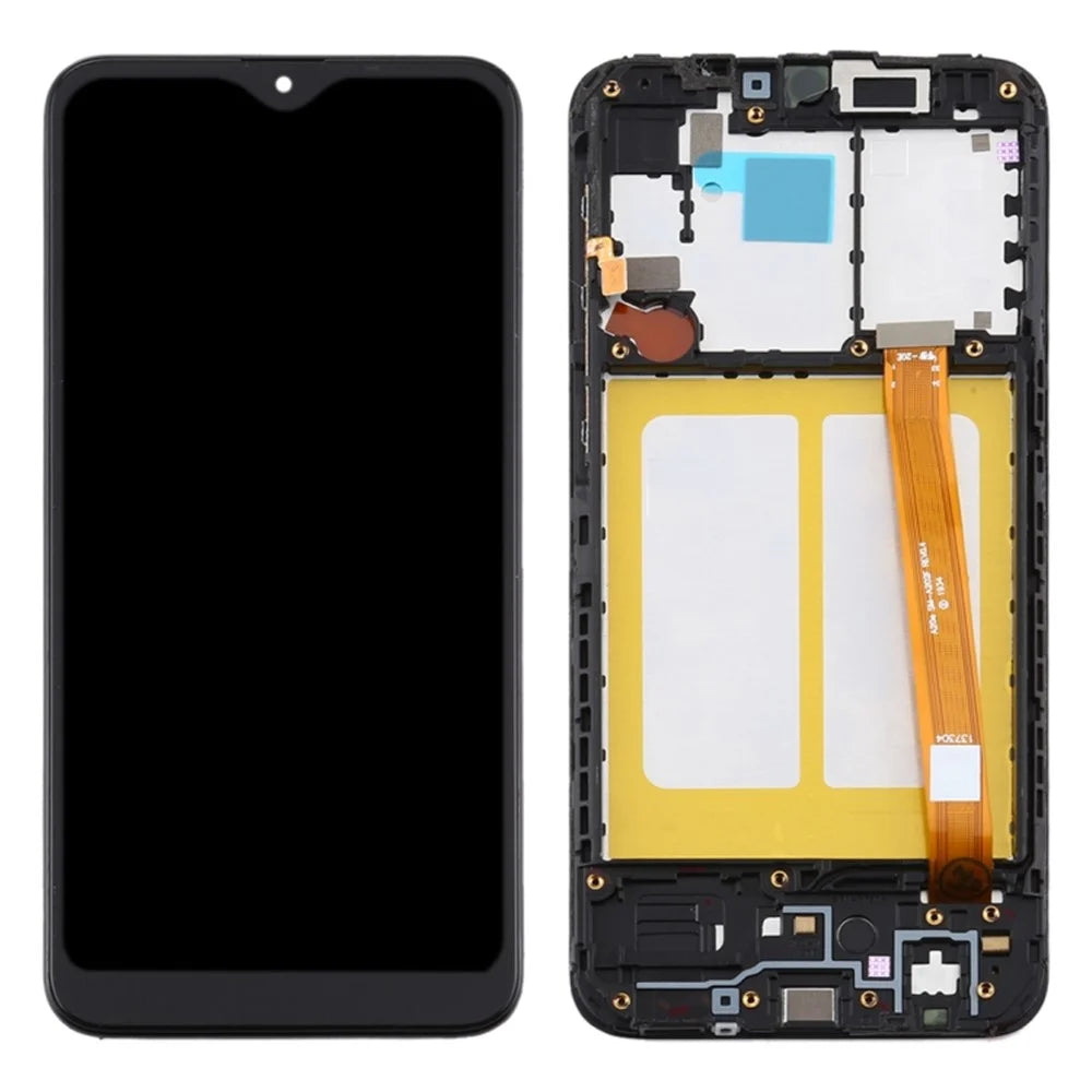 OEM LCD Screen and Digitizer Assembly + Frame Repair Part (Without Logo) for Samsung Galaxy A20e SM-A202F - Black - 1