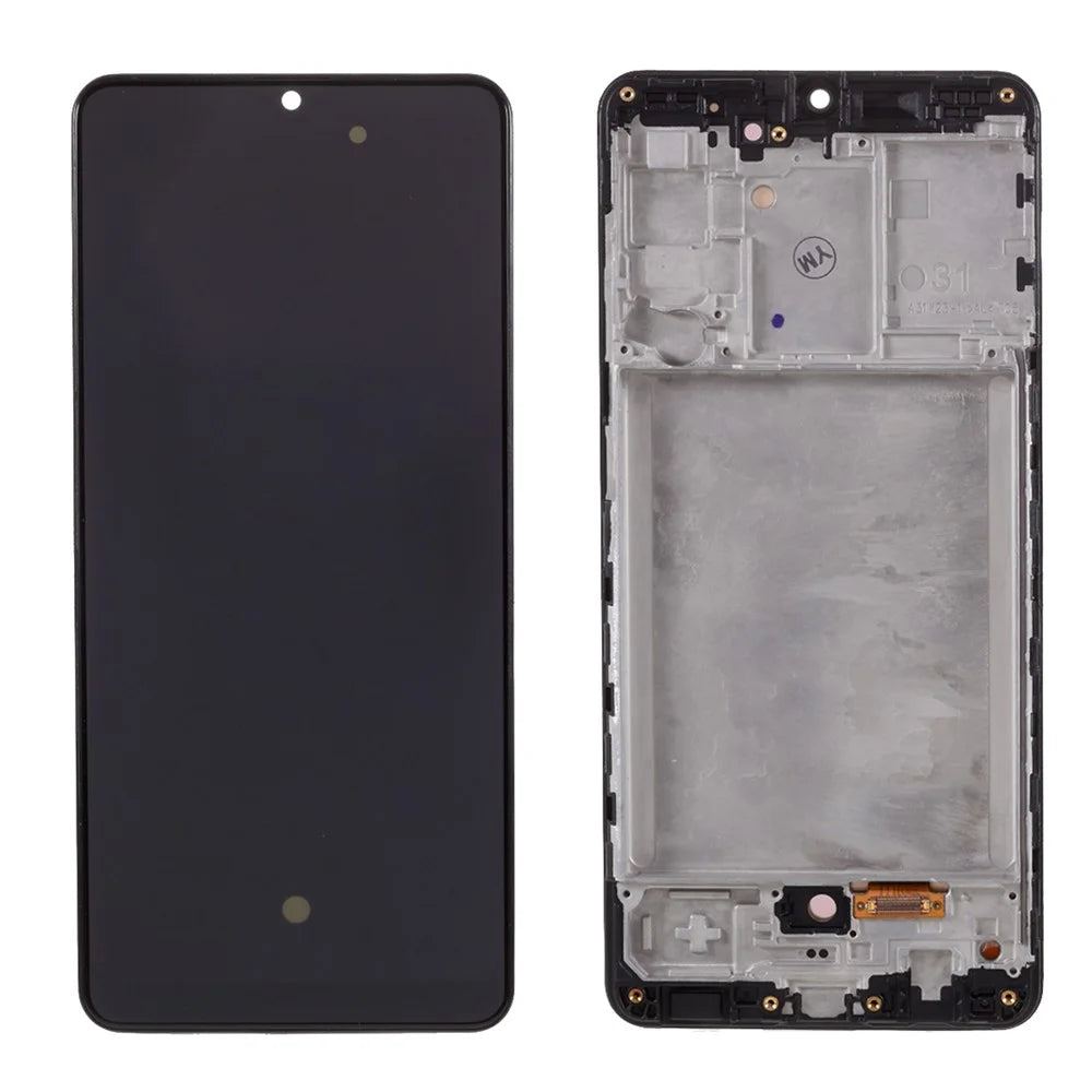 OLED Screen and Digitizer Assembly + Frame Replacement Part (Without LOGO) for Samsung Galaxy A31 SM-A315 - Black - 1