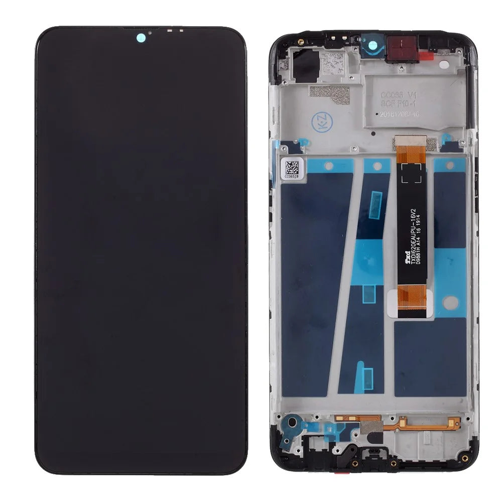 LCD Screen and Digitizer Assembly + Frame Repair Part for Oppo A7 - Black - 1