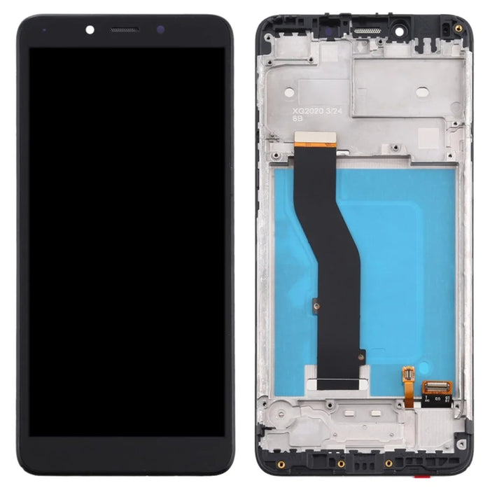 OEM LCD Screen Display Digitizer Assembly with Frame (Without Logo) for LG K20 (2019) LM-X120EMW, LMX120EMW, LM-X120 - Black - 1