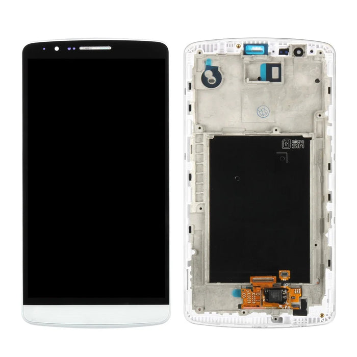 LCD Screen and Digitizer Full Assembly with Frame Replacement for LG G3 D850/D855/D852 - White - 1