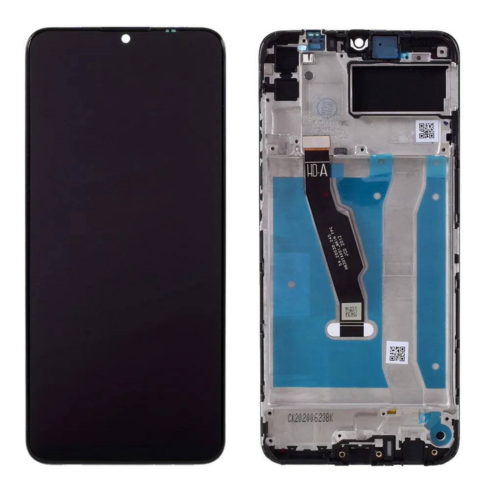 Grade B LCD Screen Display Digitizer Assembly + Frame (without Logo) for Huawei Enjoy 10e/Y6p/Honor 9A - Black - 1