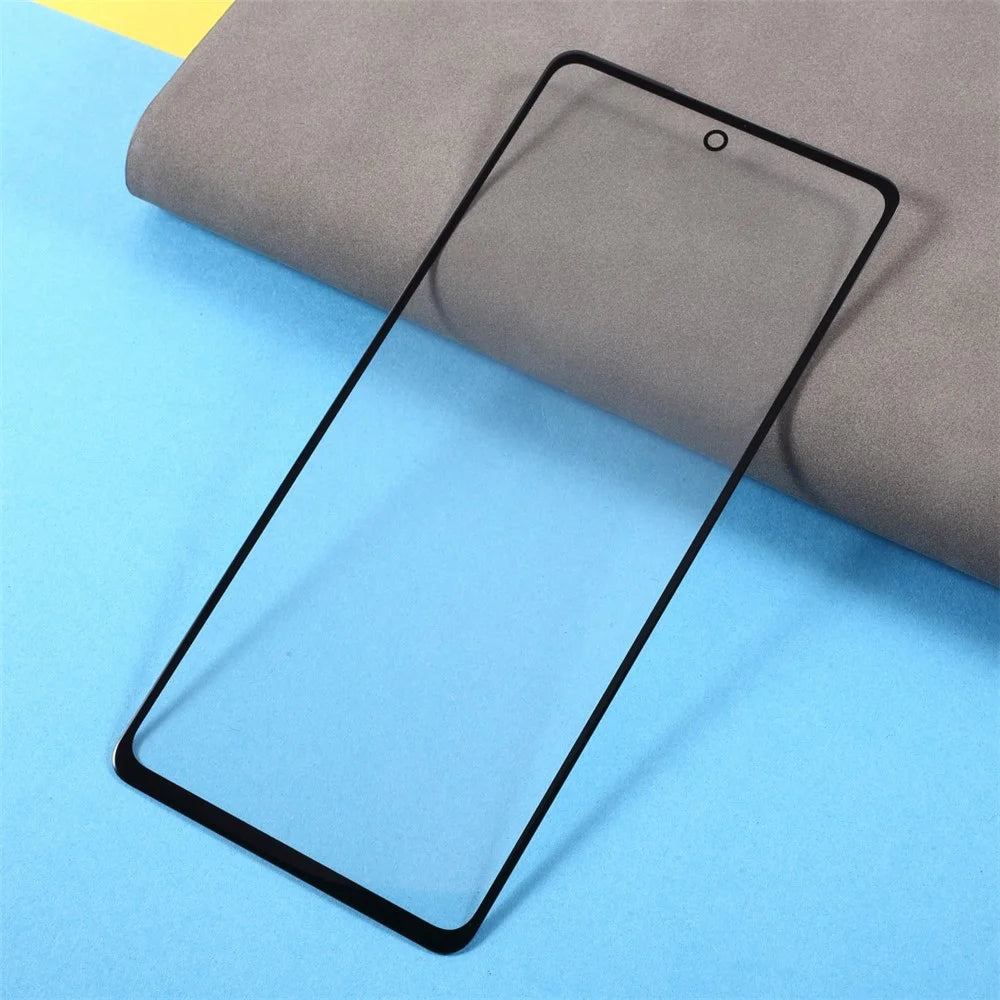 Front Screen Glass Lens with Frame with OCA Adhesive Sticker (without Logo) for Samsung Galaxy A52 4G A525/5G A526- Black - 2