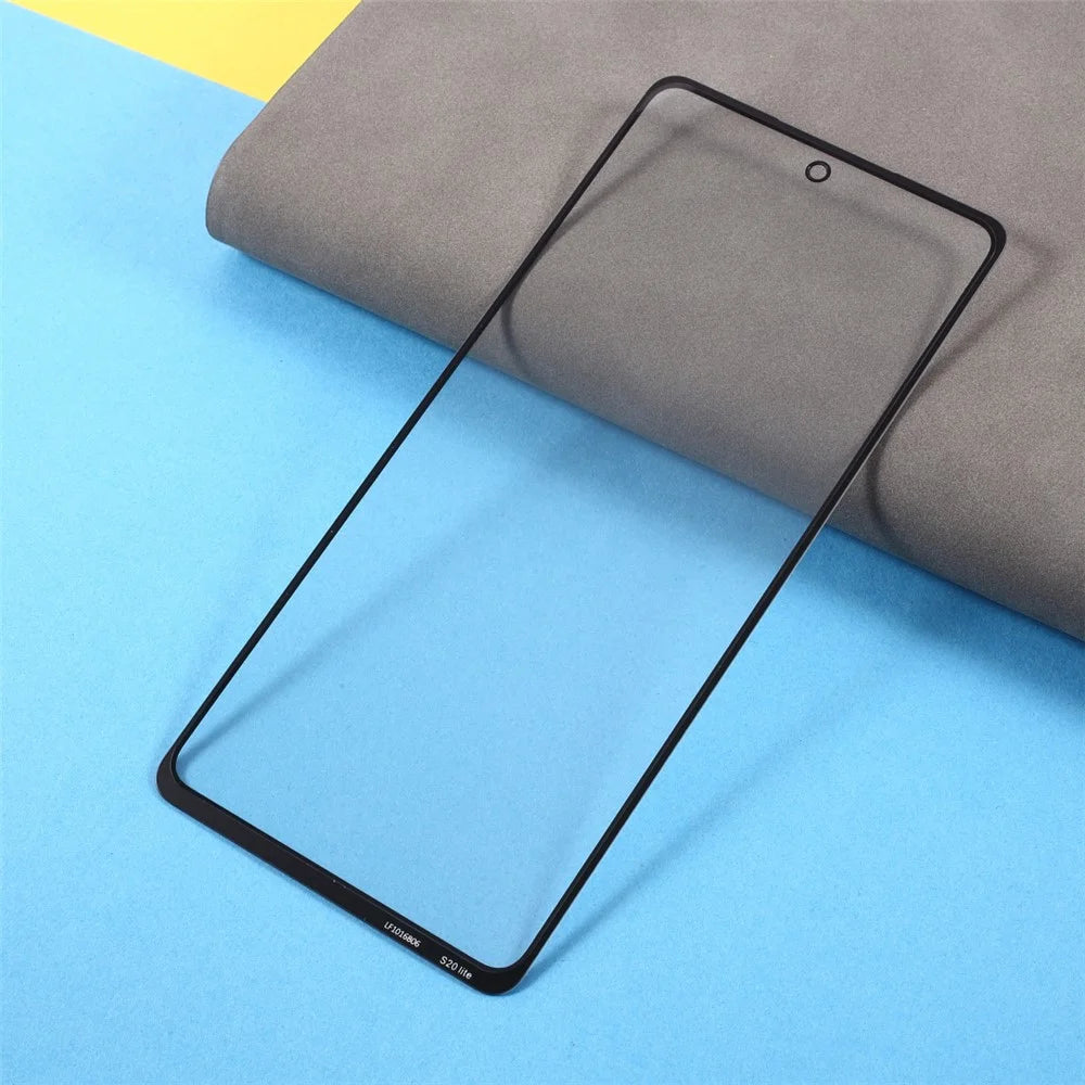 Front Screen Glass Lens with Frame with OCA Adhesive Sticker (without Logo) for Samsung Galaxy A52 4G A525/5G A526- Black - 5